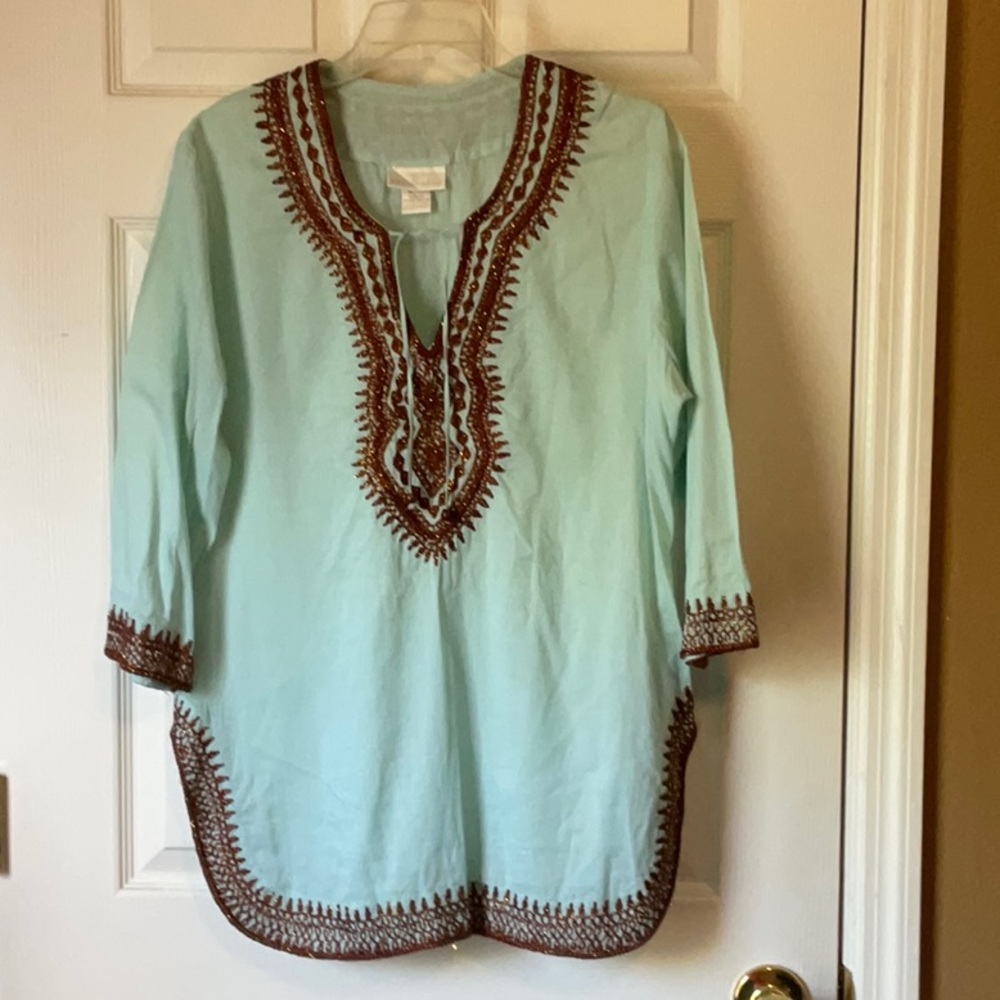Soft Surroundings Women’s Long Sleeves Boho Bohemian Cover Up Size Medium